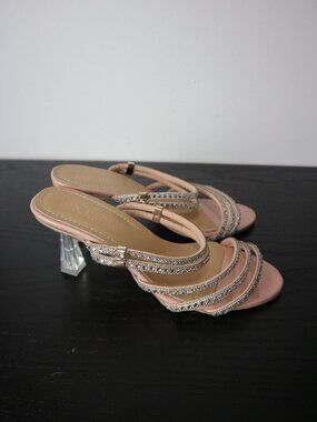 MStyle Womens Heels Rhinestone Embellished Pink Stiletto Size 36 US 6